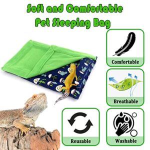 kathson Bearded Dragon Bed with Pillow and Blanket Hideout Habitat Reptile Sleeping Bed Soft Warm Sleeping Bag for Lizard Leopard Gecko Chameleons and Small Animals