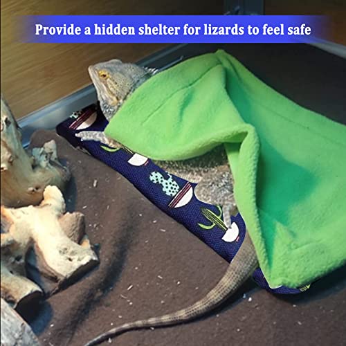 kathson Bearded Dragon Bed with Pillow and Blanket Hideout Habitat Reptile Sleeping Bed Soft Warm Sleeping Bag for Lizard Leopard Gecko Chameleons and Small Animals