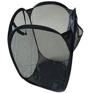 doitool dirty clothes basket laundry mesh basket wash net basket with durable handles toy clothes tidy storage hamper for home bedroom bathroom black laundry basket