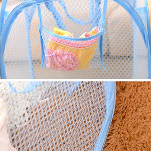 DOITOOL Dirty Clothes Basket Laundry Mesh Basket Wash Net Basket with Durable Handles Toy Clothes Tidy Storage Hamper for Home Bedroom Bathroom Black Laundry Basket