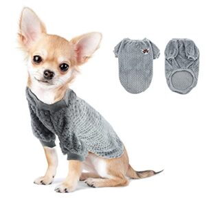 sheripet puppy clothes, soft puppy sweaters for small dogs girl boy, warm pet sweater for puppy girl or boy, pet cold weather clothes outfit for dogs or cats, size m