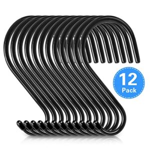 12 Pack Heavy Duty Large S Hooks, Rust-Free 5-1/2 inch S Hooks Hanger, Non Slip All-Purpose S Hook