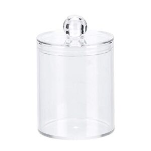 agatige 1pcs cotton swab ball pad holder dispenser, round transparent acrylic storage box with lid for cotton ball,cotton swab,q-tips,cotton
