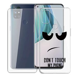 phone case for oneplus nord n10 5g (6.49"), with [1 x tempered glass protective film], kjyf clear soft tpu shell ultra-thin [anti-scratch] [anti-yellow] case for oneplus nord n10 5g - du05