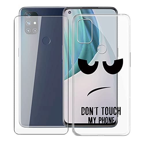 Phone Case for OnePlus Nord N10 5G (6.49"), with [1 x Tempered Glass Protective Film], KJYF Clear Soft TPU Shell Ultra-Thin [Anti-Scratch] [Anti-Yellow] Case for OnePlus Nord N10 5G - DU05