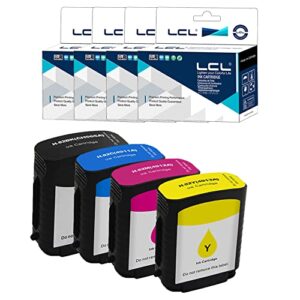 lcl compatible professional version ink cartridge replacement for hp 82 ch565a c4911a c4913a c4912a 510 (black cyan yellow magenta 4-pack)