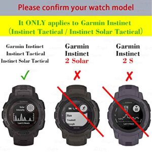iDaPro [4 Pack] Screen Protector for Garmin Instinct Solar Tactical/Instinct Tactical/Instinct Watch + Silicone Anti-dust Plugs Tempered Glass Anti-Scratch Bubble-Free