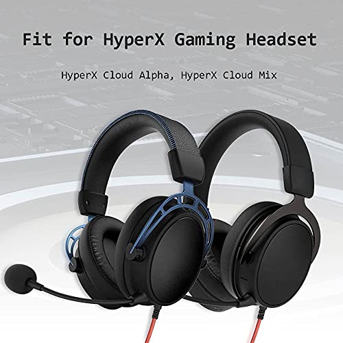 MJKOR Replacement Audio Aux Cable for HyperX Cloud Alpha and Cloud Mix Gaming headsets with Inline Mute & Volume Control (No Inline Mic, Red)