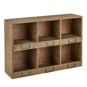 47th & main wooden decorative cubby organizer, 18 x 12-inch, natural