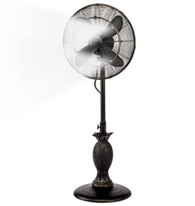 decobreeze pedestal standing fan, 3-speed oscillating fan with adjustable height, lanai, antique fan, 18 inches