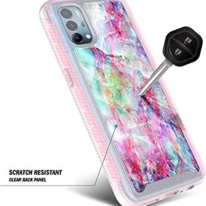 NZND OnePlus Nord N200 5G Case with [Built-in Screen Protector], Full-Body Protective Shockproof Rugged Bumper Cover, Impact Resist Durable Phone Case (Marble Design Fantasy)