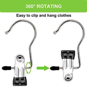 Boot Hangers Clips Laundry Hooks Hanging Clips Clothes Pins Closet Hanger Organizer Clamps Socks Towel Clips Heavy Duty Clothespins Bulk Hanger Clips for Closet Travel Pants Socks Handbags, 12 Pack