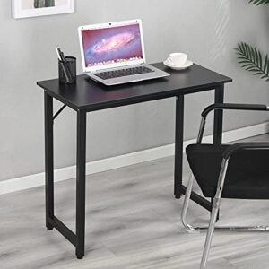 dlandhome 31.5 inches small computer desk modern home office desk/workstation/table, black