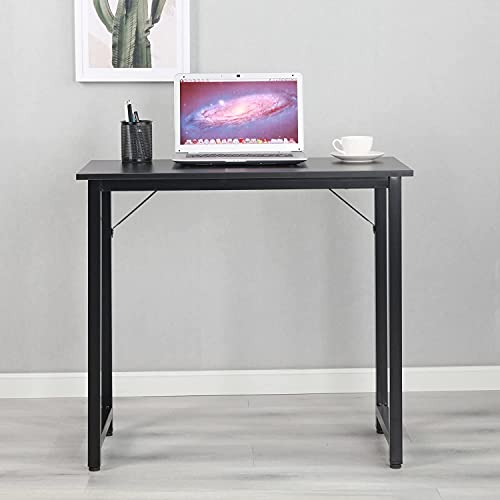 DlandHome 31.5 inches Small Computer Desk Modern Home Office Desk/Workstation/Table, Black