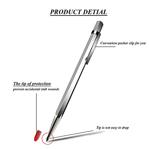 Tungsten Carbide Tip Scriber Marking Engraving Pen for Stainless Steel, Ceramics and Glass Carving (Silver)