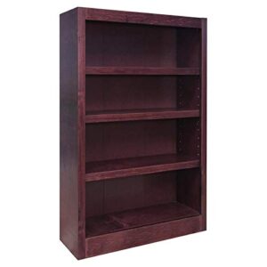 bowery hill traditional 48" tall 4-shelf wood bookcase in cherry