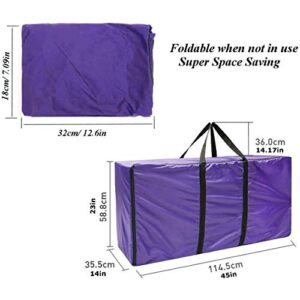 Padyrytu Hay Bale Storage Bag, 420D Large Tote Hay Bale Carry Bag, Foldable Portable Horse and Livestock Hay Bale Bags with Zipper Waterproof, Fits for Tree Storage (45''x 14'' x 23'') Purple