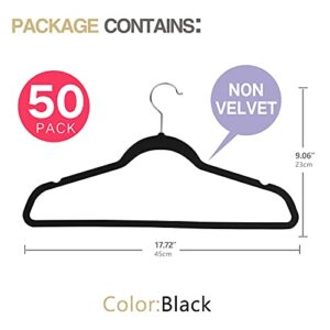 MOERKADA Big Clothes Hangers 50pack Non-Velvet Thin Plastic Hangers for Clothes -Heavy Duty Coat Hanger Set -Space-Saving Closet Hangers,Functional Non-Flocked Hanger