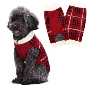 sheripet dog christmas clothes, large dog christmas sweater, new year holiday pet clothes sweater for dogs, red xl