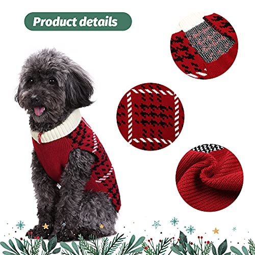 Sheripet Dog Christmas Clothes, Large Dog Christmas Sweater, New Year Holiday Pet Clothes Sweater for Dogs, Red XL