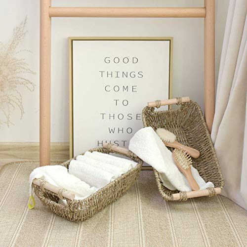 StorageWorks Hand-Woven Seagrass Wicker Baskets Set