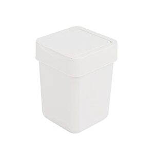 carrotez small trash can with lid, 2 liter/ 0.5 gallon, mini trash can, waste basket, garbage container for coffee bar, bathroom, kitchen, office, desk, bedroom, tabletop - white