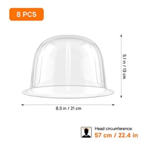 SOIMISS 8Pcs Plastic Hat Stand Rack Tabletop Hat Holders Display Wig Stand Hat Cap Rack Wig Holder for Home Travel 57CM White