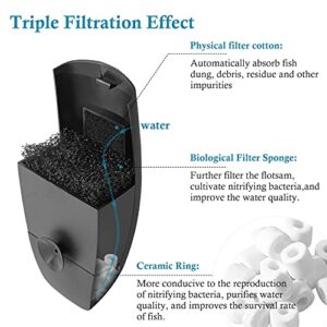 FEDOUR 4W 5W Adjustable Aquarium Internal Filter, Submersible Filter with Spray Bar, Water Pump for 1-40 Gallon Fish and Turtle Tank (for 1-20 gallon)
