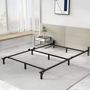 ctbsme queen bed frame,sturdy platform bed frame queen size（60 * 79.5 * 7）,9-legs supprt base for box spring and metal mattress set 4000lbs easy assembly tool-free,black