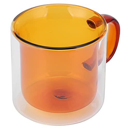 Coffee Mug 250ml Borosilicate Glass Material DoubleLayer Mug HandMade Glass Cups For Milk Coffee Home(yellow) Coffee