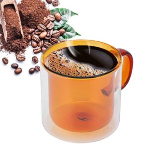 Coffee Mug 250ml Borosilicate Glass Material DoubleLayer Mug HandMade Glass Cups For Milk Coffee Home(yellow) Coffee