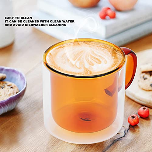 Coffee Mug 250ml Borosilicate Glass Material DoubleLayer Mug HandMade Glass Cups For Milk Coffee Home(yellow) Coffee