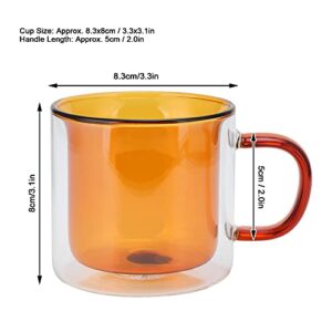 Coffee Mug 250ml Borosilicate Glass Material DoubleLayer Mug HandMade Glass Cups For Milk Coffee Home(yellow) Coffee