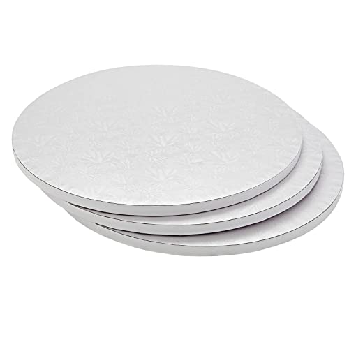 14 Inch White Cake Drum Set for Baking Supplies, Round Cake Boards for Desserts (3 Pack)