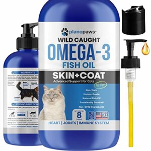 omega 3 fish oil for cats - better than salmon oil for cats - kitten + cat vitamins and supplements - cat health supplies - cat dandruff treatment - liquid fish oil for pets - cat shedding products