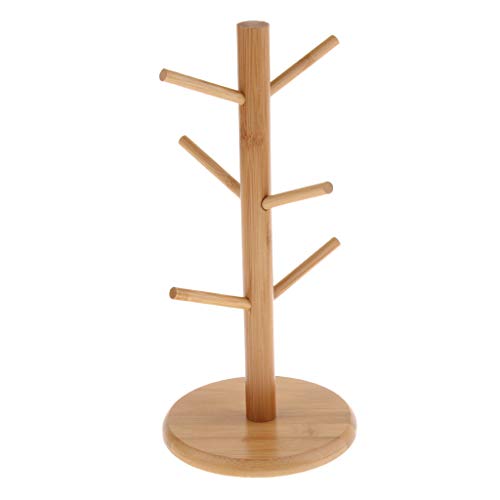 Hovico Mug Holder Tree, Wooden Mug Rack Holder Stand, Cactus Tree Shaped 8-Mug Holder, Kitchen Countertop Mug Tree, Coffee Mugs & Tea Cup Storage Rack for Coffee Cup, Mug，Tea Cup & Storage Rack