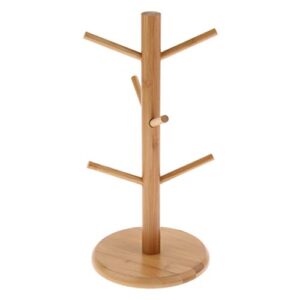 Hovico Mug Holder Tree, Wooden Mug Rack Holder Stand, Cactus Tree Shaped 8-Mug Holder, Kitchen Countertop Mug Tree, Coffee Mugs & Tea Cup Storage Rack for Coffee Cup, Mug，Tea Cup & Storage Rack