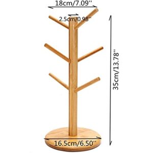 Hovico Mug Holder Tree, Wooden Mug Rack Holder Stand, Cactus Tree Shaped 8-Mug Holder, Kitchen Countertop Mug Tree, Coffee Mugs & Tea Cup Storage Rack for Coffee Cup, Mug，Tea Cup & Storage Rack