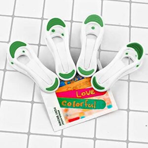 NYPI 50 Count White-Green Plastic Clothes pins Heavy Duty Outdoor, Laundry Clothes Clips, Mini Clothes Pins for Drying, Alligator Clips for Crafts, Food Clips Set