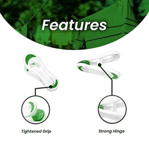 NYPI 50 Count White-Green Plastic Clothes pins Heavy Duty Outdoor, Laundry Clothes Clips, Mini Clothes Pins for Drying, Alligator Clips for Crafts, Food Clips Set