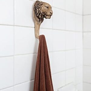 BestySuperStore Tiger Head Shaped Single Hook Hanger Rustic Animal Coat Hat Towel Key Holder Hooks Decorative for Wall (Tiger)