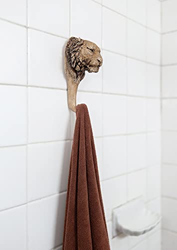 BestySuperStore Tiger Head Shaped Single Hook Hanger Rustic Animal Coat Hat Towel Key Holder Hooks Decorative for Wall (Tiger)