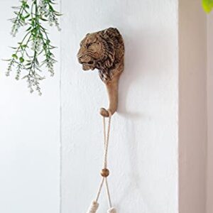 BestySuperStore Tiger Head Shaped Single Hook Hanger Rustic Animal Coat Hat Towel Key Holder Hooks Decorative for Wall (Tiger)