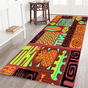 jismuci long area rug seamless exotic tiki pattern use non-slip floor carpet hallway entrance door mats home decor washable runner bedroom kitchen rugs, color-long-01, (60x180cm ) 23.6 x70.8inch