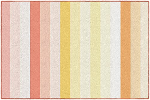 Flagship Carpets Schoolgirl Style Simply Safari Sunset Stripes Classroom Area Rug for Indoor Classroom Learning or Kid Bedroom Educational Play Mat, 5'x7'6"