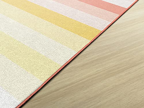 Flagship Carpets Schoolgirl Style Simply Safari Sunset Stripes Classroom Area Rug for Indoor Classroom Learning or Kid Bedroom Educational Play Mat, 5'x7'6"