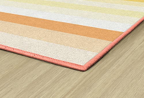 Flagship Carpets Schoolgirl Style Simply Safari Sunset Stripes Classroom Area Rug for Indoor Classroom Learning or Kid Bedroom Educational Play Mat, 5'x7'6"