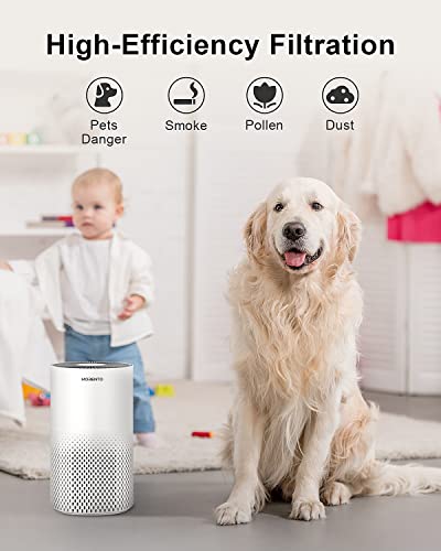 Air Purifiers for Home Large Room Up to 1076 Ft², Morento H13 HEPA Air Purifiers for Bedroom 22 dB,Air Cleaners for Pet Dust Smoke Mold Pollen, Odor Smoke Eliminator,with 7 Color Light, KILO, White