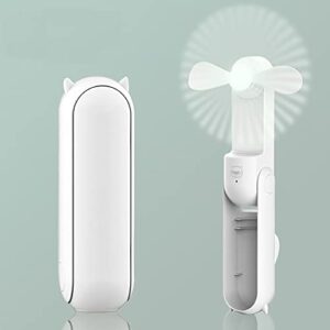 tailisa portable handheld fan, 2-speed mini portable fan usb rechargeable personal fan for home office outdoor travel white