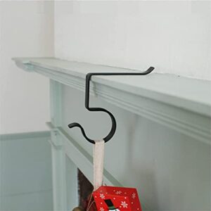 Generic Christmas Stocking Hanger for Mantle- Mantle Hooks for Hanging Stockings-Sturdy Made in USA Made in USA, Black